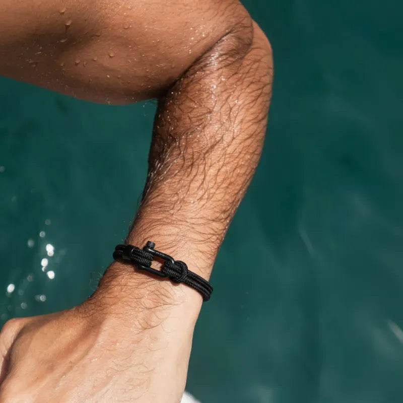 Schwarzes Seilarmband Malibu